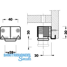 Hhenversteller zum Einschlagen 300, 28, Tragkr.100KG, FE blank/KS schwarz