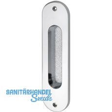 Schiebetrmuschel oval 38 x 152 mm, ungelocht, Messing verchromt