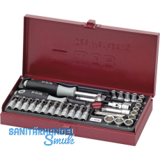 Steckschlssel-Satz 1/4\" vierkant mit Umschaltknarre 36-teilig