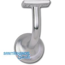 Stiegengriffsttze m. Winkel, Ros.  45 mm, Wandab. 60 mm, Messing poliert