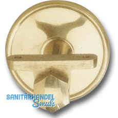 Stiegengriffsttze m. Winkel, Ros.  70 mm, Wandab. 65 mm, Messing poliert