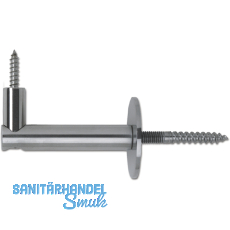 Stiegengriffsttze, Rosetten  50 mm, Wandabstand 75 mm, Edelstahl matt