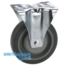 Transportgerte-Bockrolle TPE-Laufflche Kugellager 80 x 32 mm/Platte 105x85 mm