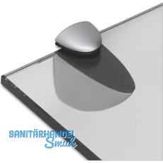 Glastablar-Klemmtrger Oval, Glas 3-25 mm, Zinkdruckguss Edelstahl Effekt