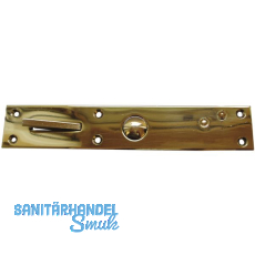 Tasterschnapper mit Messingtaster, Platte 192 x 35 mm, Messing poliert