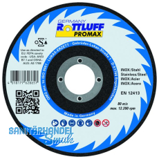 ROTTLUFF Schruppscheibe Promax A24X-BF ø 125 x 7 mm Inox/Stahl ROTTLUFF Schruppscheibe Promax A24X-BF ø 125 x 7 mm Inox/Stahl