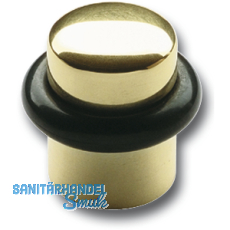 Bodentrpuffer -  25 mm, Hhe 30 mm, Anschlag Gummiring, Messing poliert