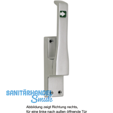 Trtreibriegel aufliegend Pfeil, eckig, rechts, Hub 23 mm, silber eloxiert