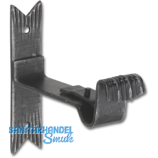 Wandhalter (Mittelträger) Rustikal für 2 Stangen, Schmiedeeisen schwarz Wandhalter (Mittelträger) Rustikal für 2 Stangen, Schmiedeeisen schwarz