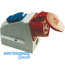 Wandsteckdose Combo 250V/400V IP44