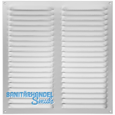 Wetterschutzgitter mit Fliegenschutz, 320 x 320 mm, Aluminium wei