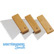 SCHULLER Zahnspachtel mit Holzgriffleiste Breite 180 mm Quadratzahnung 6,0 mm