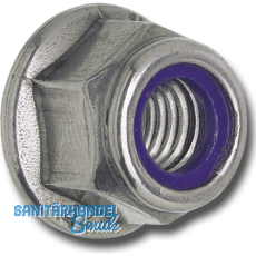 DIN6926 M 8 Edelstahl A2 Sechskant-Sperrzahnmutter m Flansch und Polyamideinlage