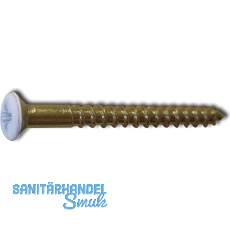 DIN7995 3.0x30 Pozidriv 1 Messing Kopf RAL 9016 wei beschichtet Holzschraube