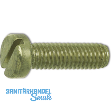 ~ISO1207 M 4x 12 Messing blank Zylinderschraube mit Schlitz (DIN 84A)