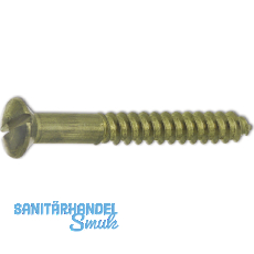DIN 95 4.0 x 40 Messing blank Holzschraube Linsensenkkopf mit Schlitz