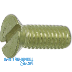 ~ISO2009 M 6x 10 Messing blank Senkschraube mit Schlitz (DIN 963A)