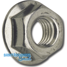 DIN6923 M 4 Edelstahl A2 Sechskant-Sperrzahnmutter mit Flansch