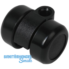 Doppelrolle Mini Laufflche hart, Kunststoff schwarz