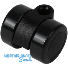 Doppelrolle Mini Laufflche weich, Kunststoff schwarz/grau