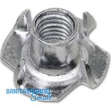 Einschlagmutter M10x13 verzinkt mit 4 Einschlagspitzen