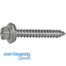 Fassadenbauschraube spitz 6.5x 19 verzinkt mit Neoprendichtscheibe  16 mm