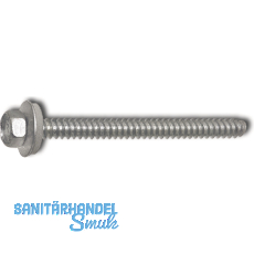 Fassadenbauschraube stumpf 6.3x 90 verzinkt mit Neoprendichtscheibe  16 mm