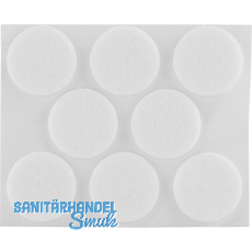 Filzgleiter rund, 28,Materialstrke 3 mm, selbstklebend, wei, Inhalt 8 ST