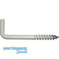 Schraubhaken mit Holzgewinde 3.8x50 Stahl wei-beschichtet