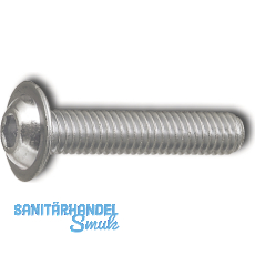 ISO7380-2 M 5x 16 Edelstahl A2 Linsenschraube mit Flansch und Innensechskant