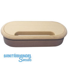 Kabeldurchgang oval, Holz, 57 x 143 mm, Buche roh