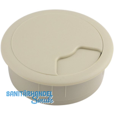 Kabeldurchgang rund, Einbau  80 mm, Kunststoff beige