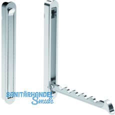 Klapphaken Mitnal zum Einlassen - 4 Haken, Hhe 160 mm, ZN Edelstahl Effekt