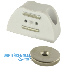 FA Magnetschnapper +Gegenstück rund mit einem Schraubloch, HK 4kg, KS weiß FA Magnetschnapper +Gegenstück rund mit einem Schraubloch, HK 4kg, KS weiß