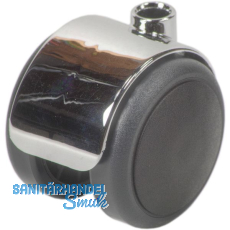 Doppelrolle Duo Laufflche weich,Kunststoff schwarz/grau mit Abdeckung verchromt