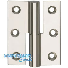 Mbelband gerade - ohne Zwischenring links, 50x40 mm, Messing vern. poliert