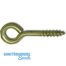 Ringschraube mit Holzgewinde 4x12 Stahl vermessingt