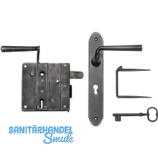 Rustikales Schlossset Drau BB, links, DM 73,5, Eisen alt gebrstet
