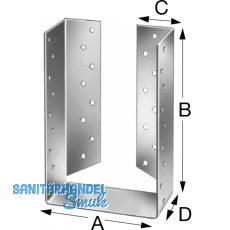 SIMPSON Balkenschuh BSDI 180x220 feuerverzinkt innenliegend mit Zulassung SIMPSON Balkenschuh BSDI 180x220 feuerverzinkt innenliegend mit Zulassung