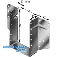 SIMPSON Balkenschuh BSS 100x170 feuerverzinkt aussenliegend mit Zulassung