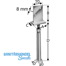 SIMPSON Sttzenfuss PVIG-B hhenverstellbar feuerverzinkt mit Zulassung