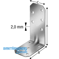 SIMPSON Winkelverbinder AA 60280 feuerverzinkt SIMPSON Winkelverbinder AA 60280 feuerverzinkt