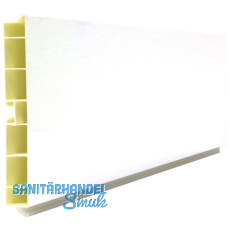 Sockelblendenprofil Kunststoff H:120mm; L: 4000mm; weiß hochglanz foliert Sockelblendenprofil Kunststoff H:120mm; L: 4000mm; weiß hochglanz foliert