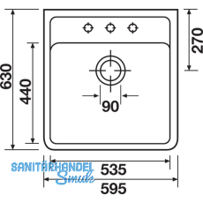 VILLEROY & BOCH Splstein, 595 x 630 x 220 mm, wei-alpin
