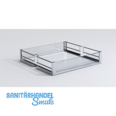 VAUTH-SAGEL HSA PREMEA Artline Korb KB300, silberfarbig/MDF grau/Glas satiniert