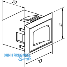 Wippschalter Eckig, schwarz ein/aus mit Prgung, 2000mm mit Ministecker