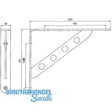Garderobenkonsole Keket Schrge mit 4 Lchern, Stahl Edelstahl Effekt