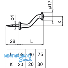 Fensterschutzkopf zum Einschrauben, 75 mm, Messing poliert