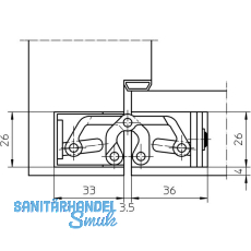Trband TECTUS TE 526 3D, verdeckt f. stumpfe Tren, Edelstahl matt gebrstet