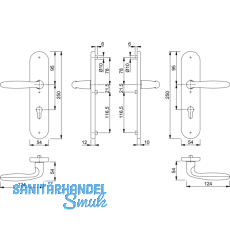 HOPPE SH-Drckergt. VERONA - auf LS PZ88,SST 8,5,oK.,TS42-47,silber elox